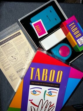 Vintage 1989 TABOO Family Board Game COMPLETE Milton Bradley NEW Open Box